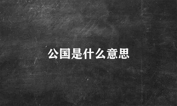 公国是什么意思