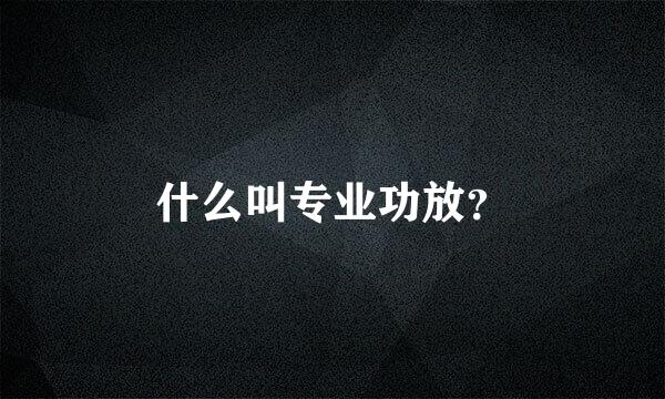 什么叫专业功放？