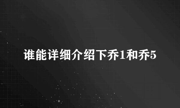 谁能详细介绍下乔1和乔5