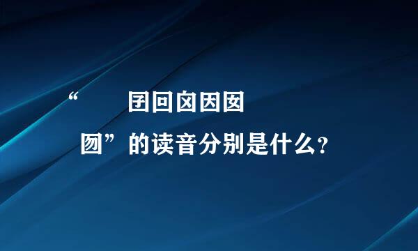 “囙囜囝回囟因囡団囥囦囧囨囩囫”的读音分别是什么？