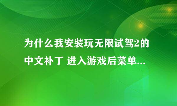 为什么我安装玩无限试驾2的中文补丁 进入游戏后菜单什么的都没有字了