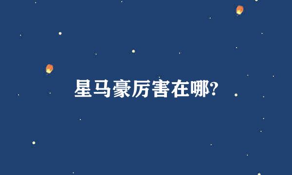 星马豪厉害在哪?