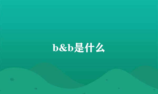 b&b是什么