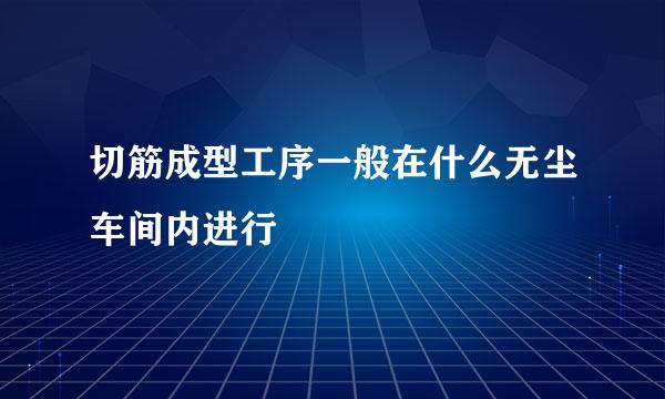 切筋成型工序一般在什么无尘车间内进行