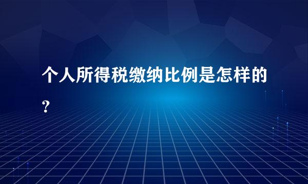 个人所得税缴纳比例是怎样的？