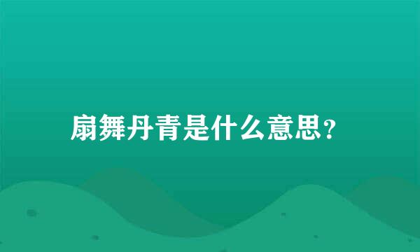 扇舞丹青是什么意思？