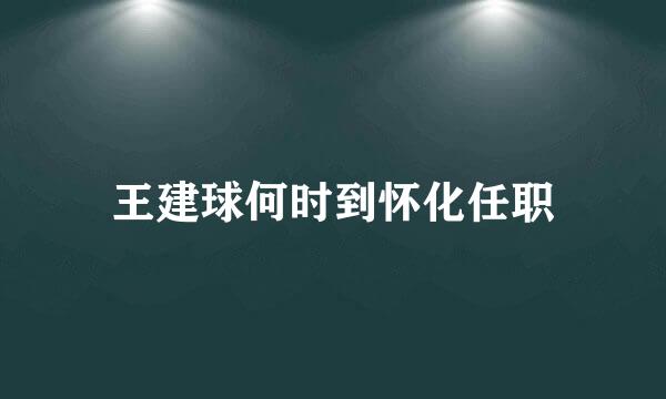 王建球何时到怀化任职