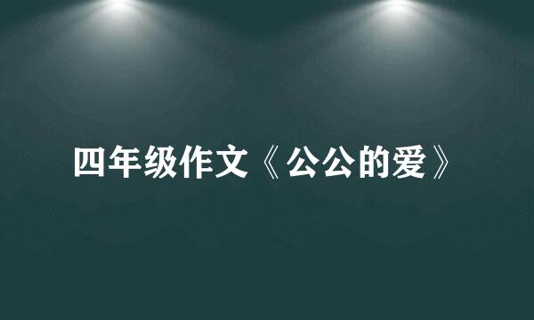 四年级作文《公公的爱》