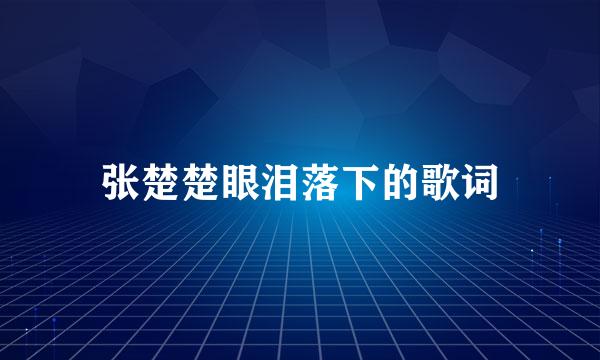 张楚楚眼泪落下的歌词