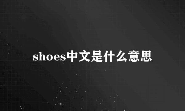 shoes中文是什么意思