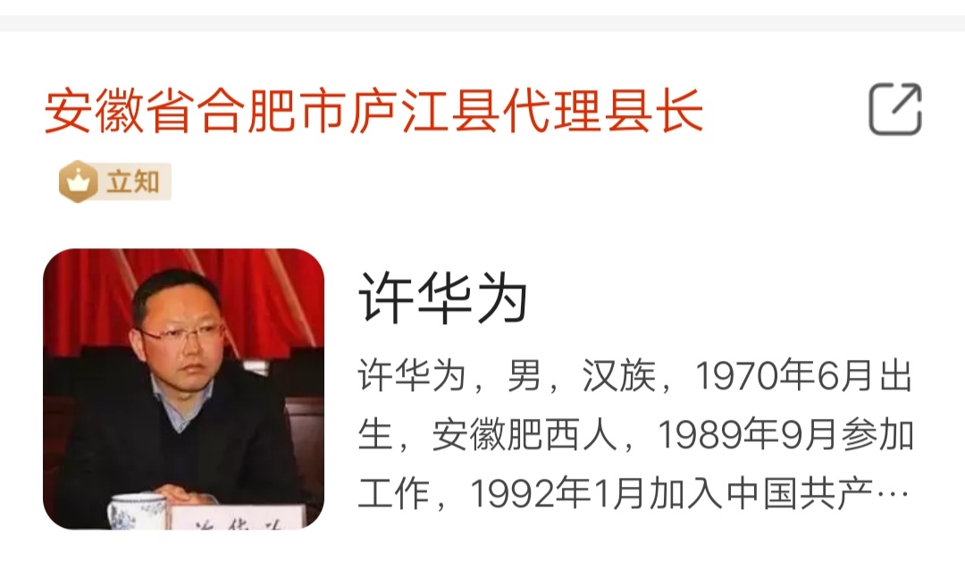 庐江县现在的县长是谁？