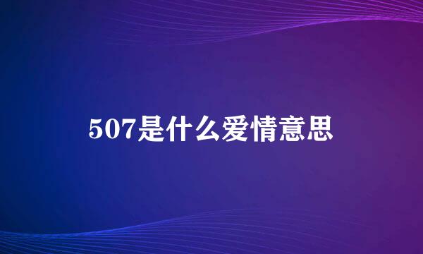 507是什么爱情意思