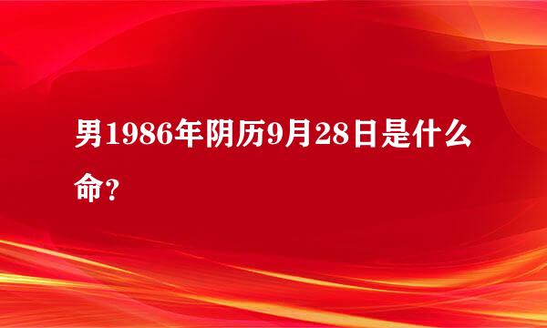 男1986年阴历9月28日是什么命？