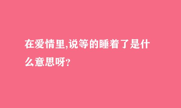 在爱情里,说等的睡着了是什么意思呀？