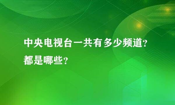 中央电视台一共有多少频道？都是哪些？