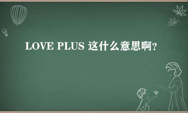 LOVE PLUS 这什么意思啊？