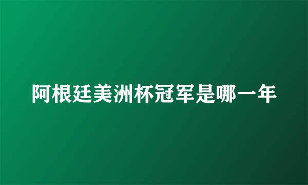 阿根廷美洲杯冠军是哪一年