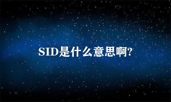 SID是什么意思啊?