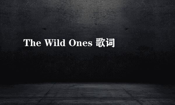 The Wild Ones 歌词