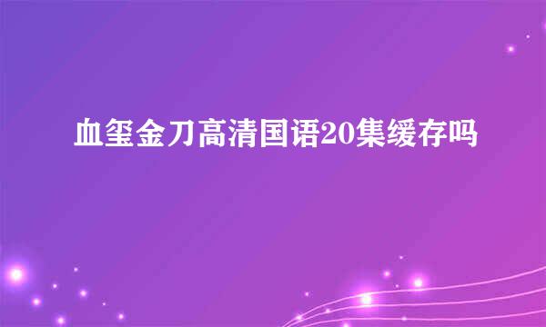 血玺金刀高清国语20集缓存吗