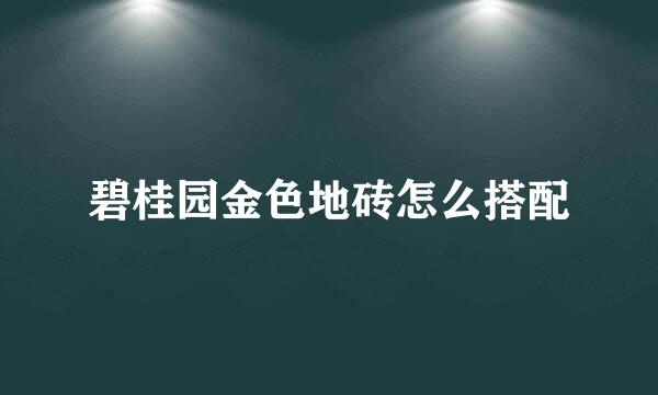 碧桂园金色地砖怎么搭配