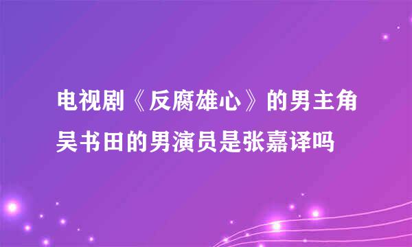 电视剧《反腐雄心》的男主角吴书田的男演员是张嘉译吗