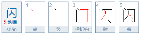 闪的笔顺怎么写呀