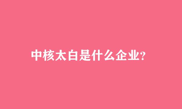 中核太白是什么企业？