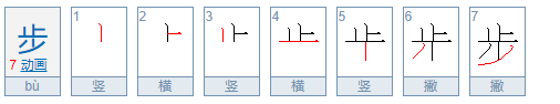 步笔顺是什么？