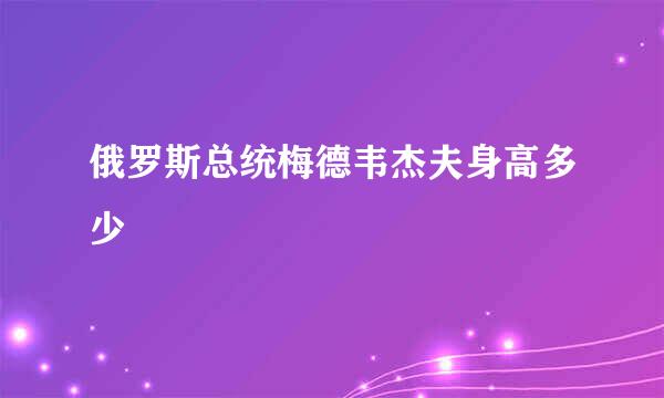 俄罗斯总统梅德韦杰夫身高多少