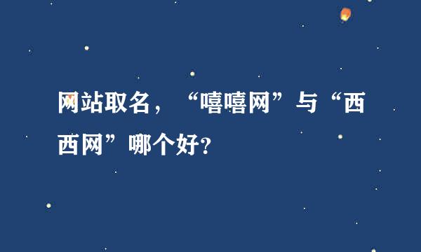 网站取名，“嘻嘻网”与“西西网”哪个好？