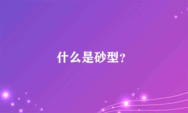 什么是砂型？