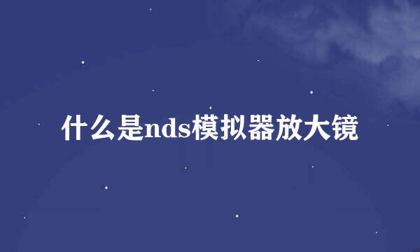 什么是nds模拟器放大镜