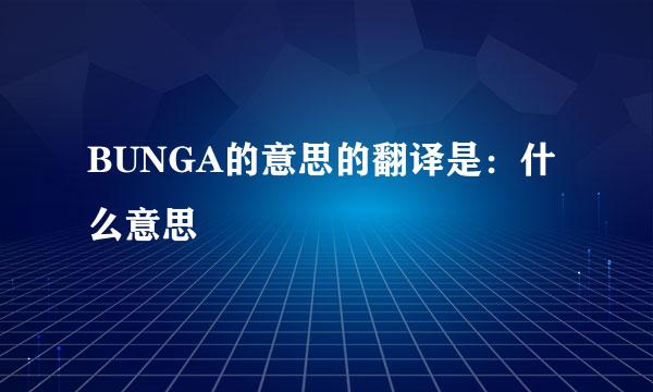 BUNGA的意思的翻译是：什么意思