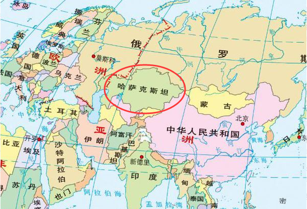 想知道: 世界地图哈萨克斯坦 在哪