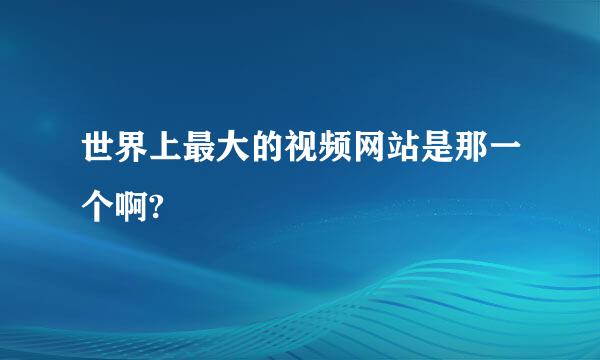 世界上最大的视频网站是那一个啊?