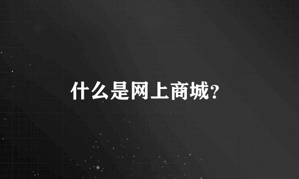 什么是网上商城？