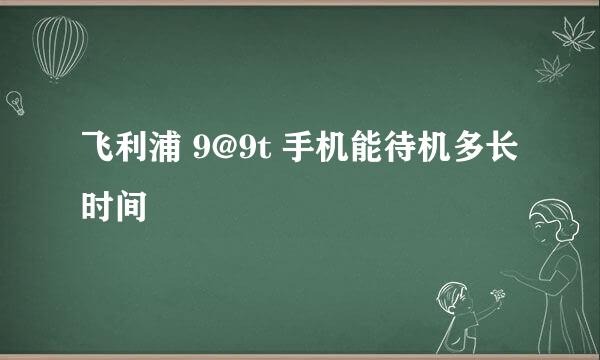 飞利浦 9@9t 手机能待机多长时间