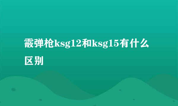 霰弹枪ksg12和ksg15有什么区别