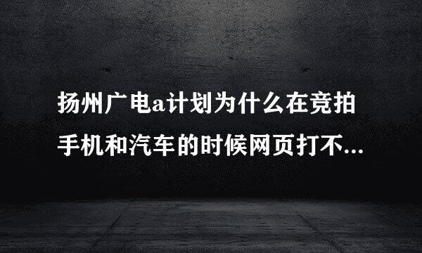 扬州广电a计划为什么在竞拍手机和汽车的时候网页打不开，显示网页错误，换了好多机子试都是，怎么回事啊