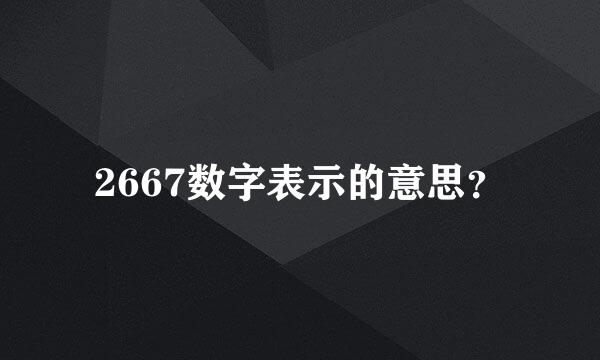 2667数字表示的意思？