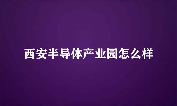 西安半导体产业园怎么样