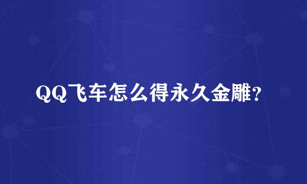 QQ飞车怎么得永久金雕？