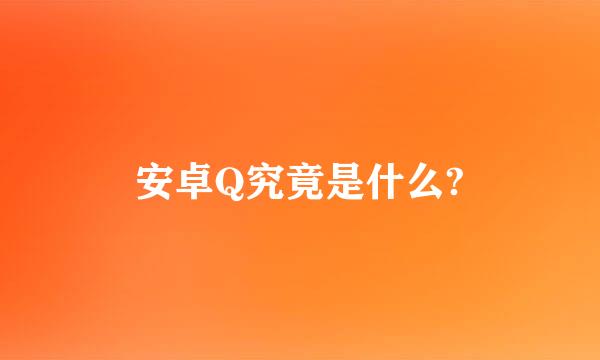 安卓Q究竟是什么?