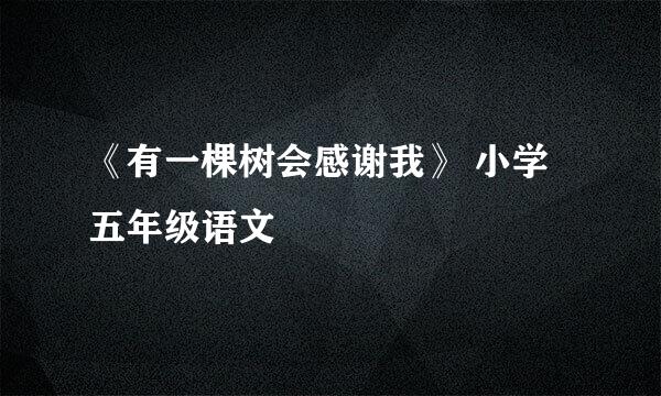 《有一棵树会感谢我》 小学五年级语文