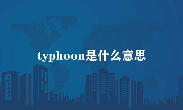 typhoon是什么意思