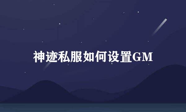 神迹私服如何设置GM