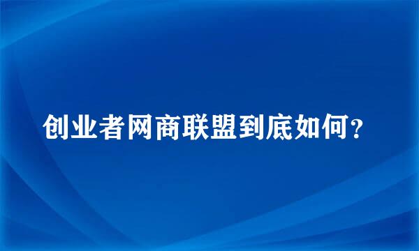 创业者网商联盟到底如何？