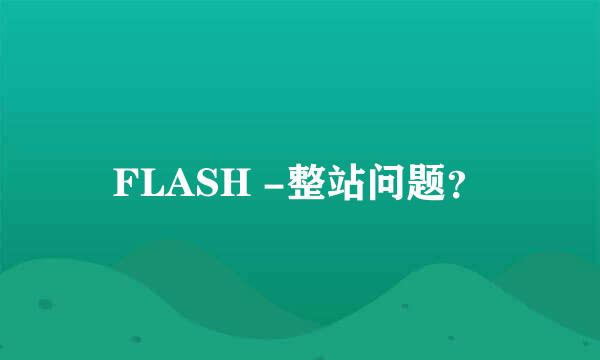 FLASH -整站问题？