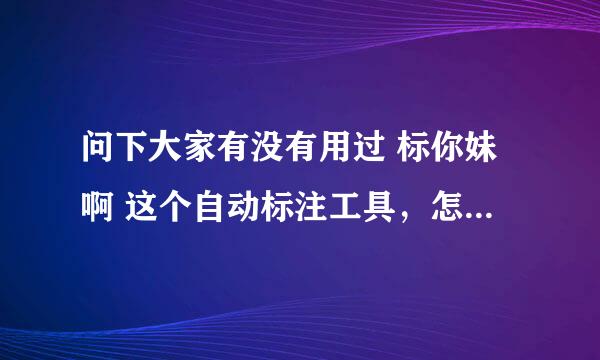 问下大家有没有用过 标你妹啊 这个自动标注工具，怎么用啊- -怎么用它标注？